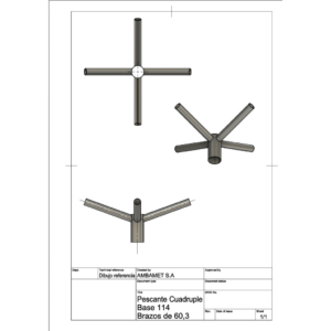 Pescantes Rectos Desmontables Cuádruples